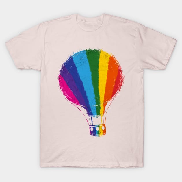 Lgbt pride flag freedom air-balloon love is love T-Shirt by PawkyBear